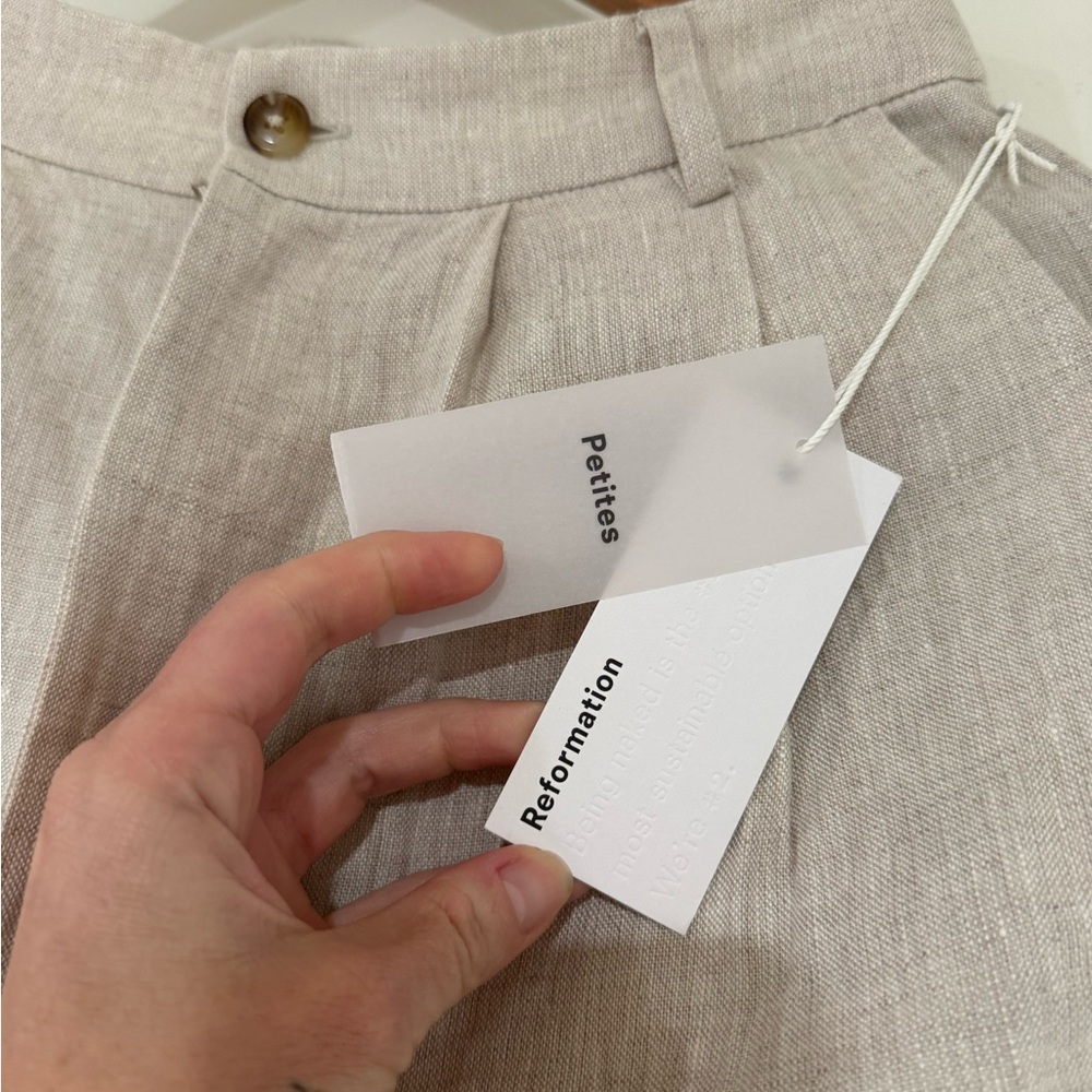 Reformation Light Beige Linen Pants - Picture 2 of 4